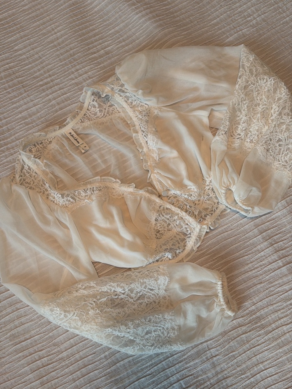 For Love And Lemons Ivory Sheer Top